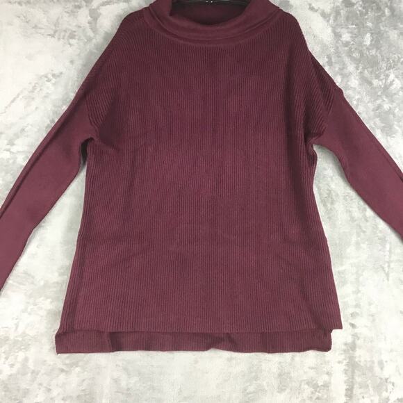 Devotion by Cyrus Women’s M Maroon Cowl Neck Ribbed Tunic Sweater NWOT - Picture 8 of 14